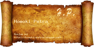 Homoki Petra névjegykártya