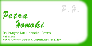 petra homoki business card